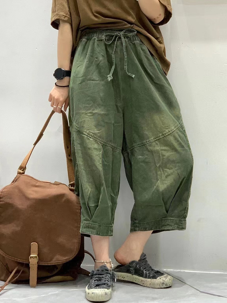 Summer Spliced Loose Harem Pants Fg1001