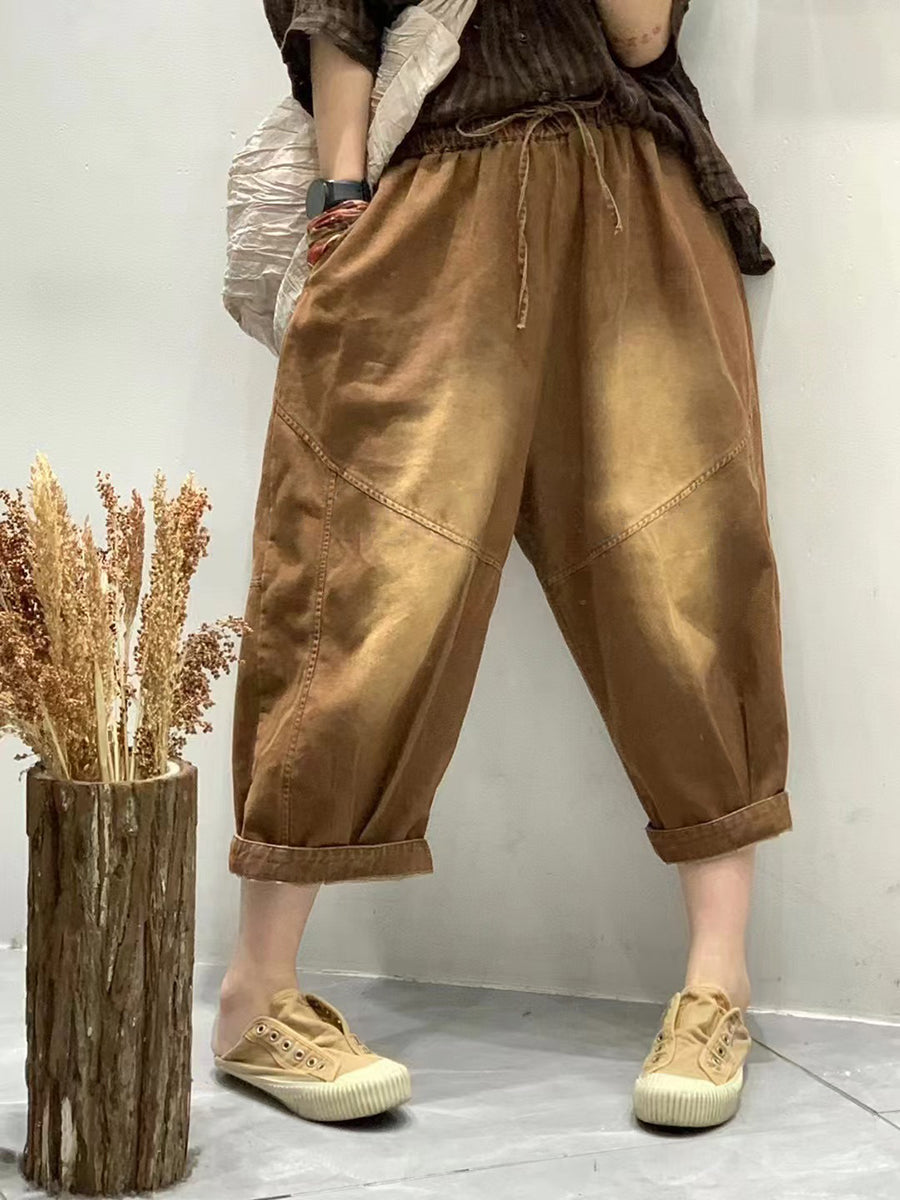 Summer Spliced Loose Harem Pants Fg1001