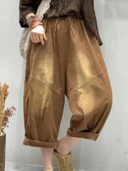 Summer Spliced Loose Harem Pants Fg1001