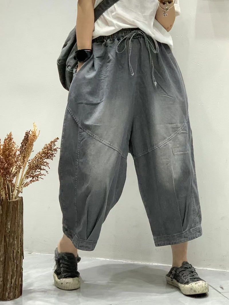 Summer Spliced Loose Harem Pants Fg1001