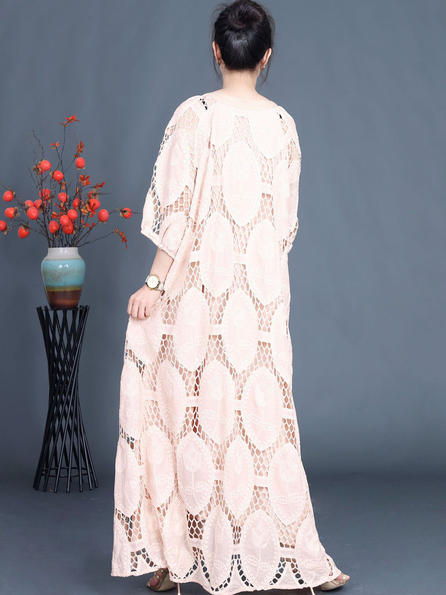 Summer Artsy Cutout Maxi Dress Fg1038