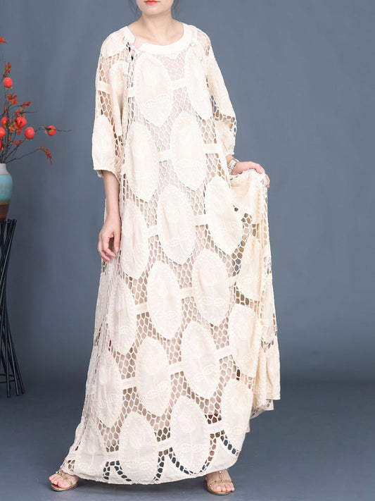 Summer Artsy Cutout Maxi Dress Fg1038