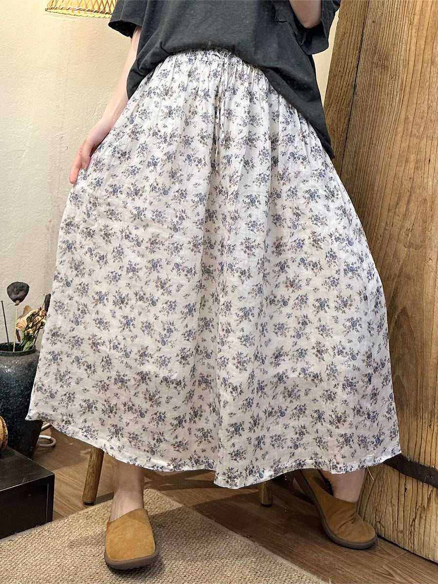Summer Artsy Dual-layer Ramie Skirt Zz1055