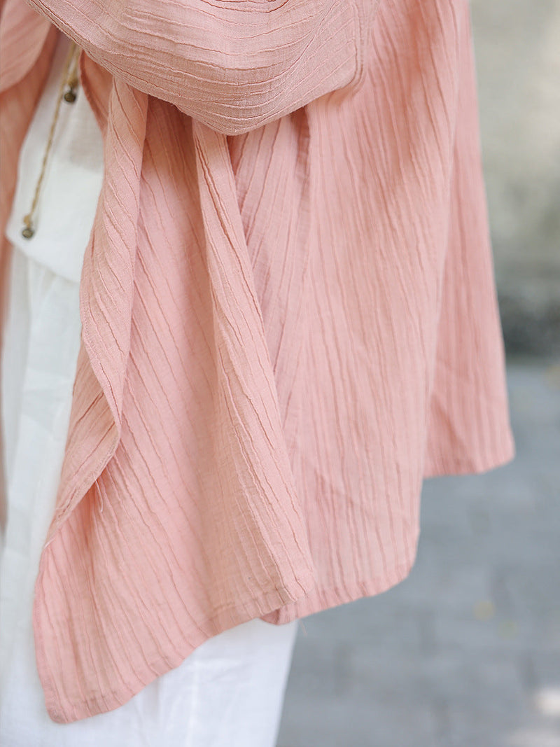 Summer Crepe Ramie Shirt Coat Cv1039