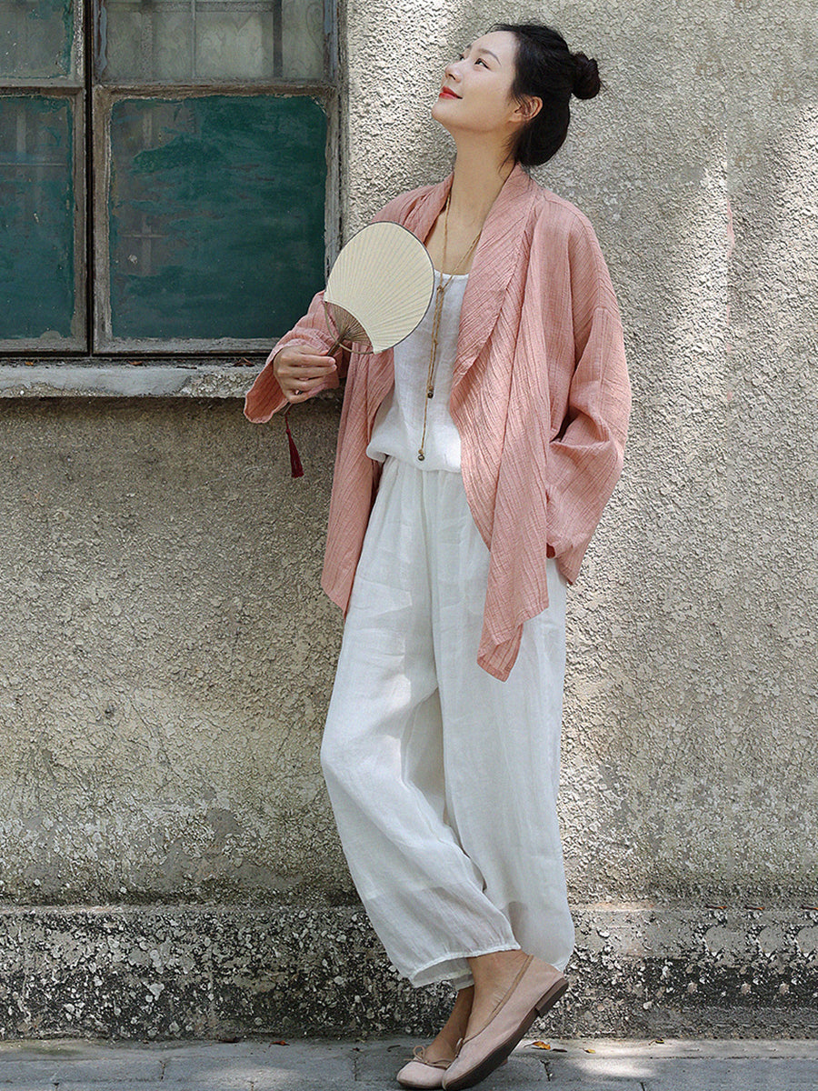 Summer Crepe Ramie Shirt Coat Cv1039