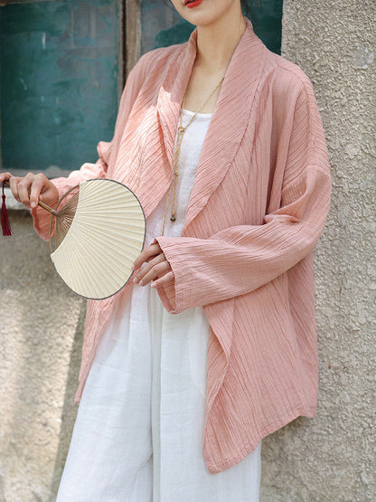 Summer Crepe Ramie Shirt Coat Cv1039