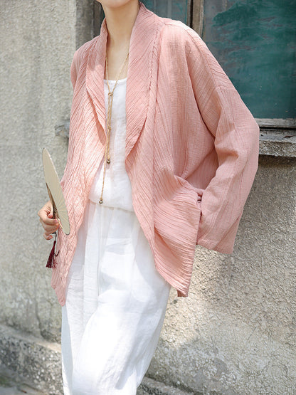 Summer Crepe Ramie Shirt Coat Cv1039