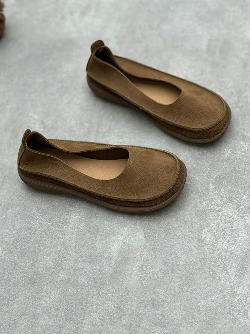 Summer Genuine Leather Low Heel Shoes Cv1032