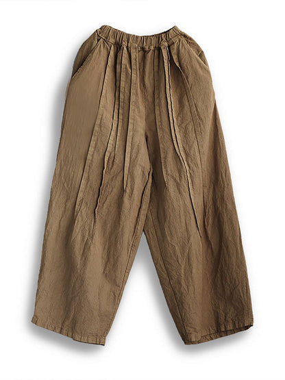 Summer Spliced Cotton Wide-leg Pants Cv1025