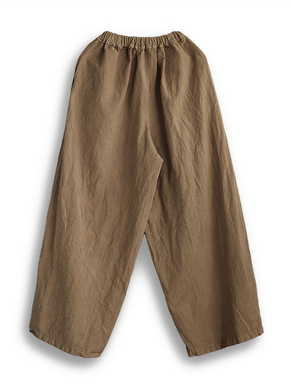 Summer Spliced Cotton Wide-leg Pants Cv1025