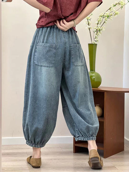 Summer Embroidery Denim Pants Op1037