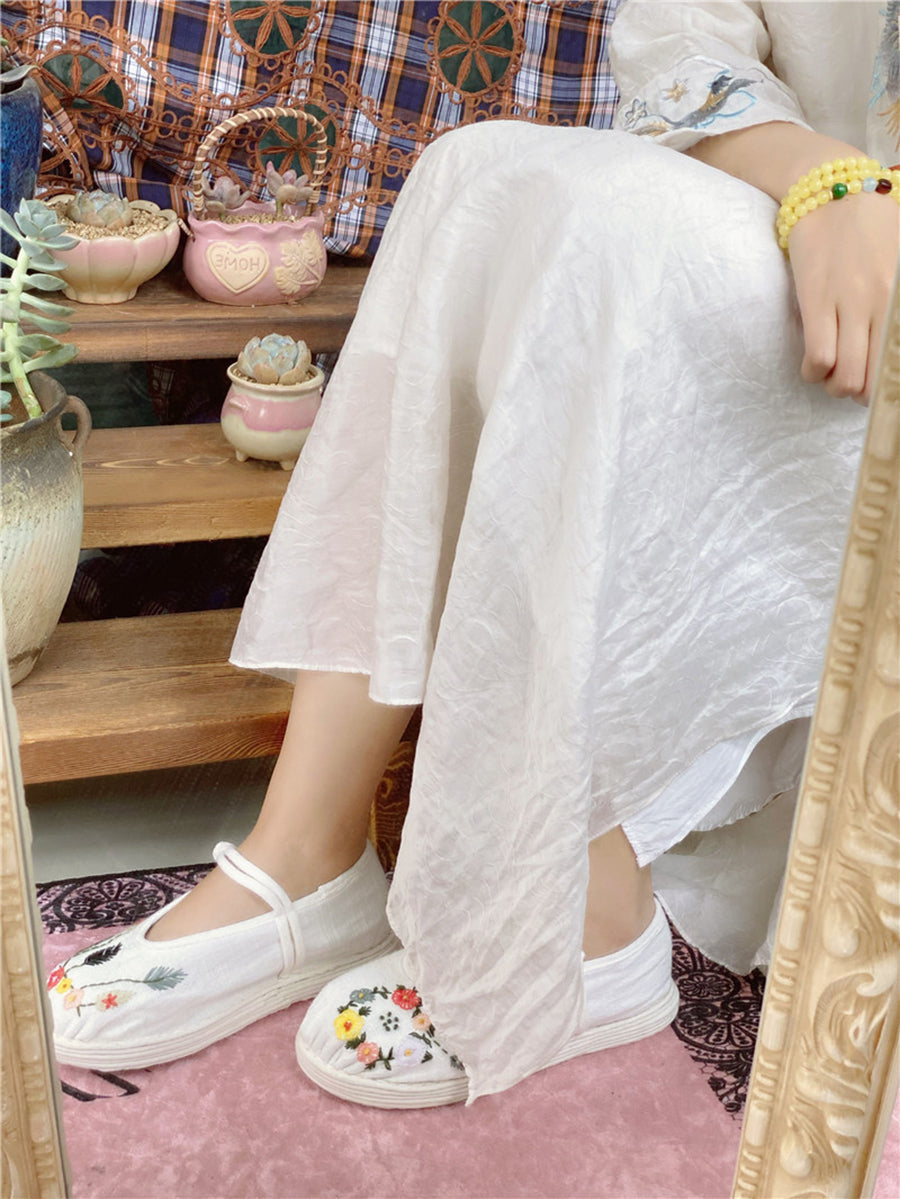 Summer Embrodery Cloth Shoes Rr1022