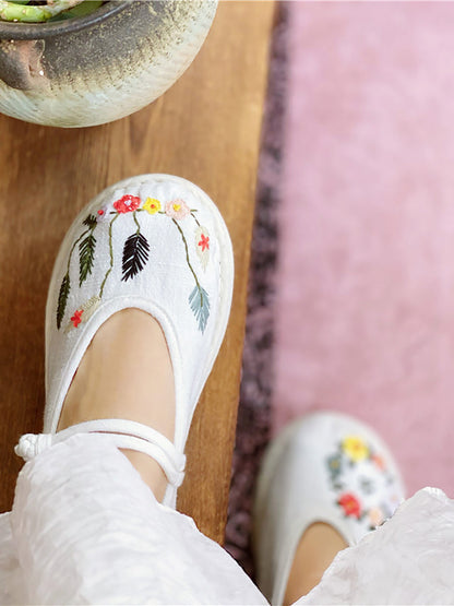 Summer Embrodery Cloth Shoes Rr1022