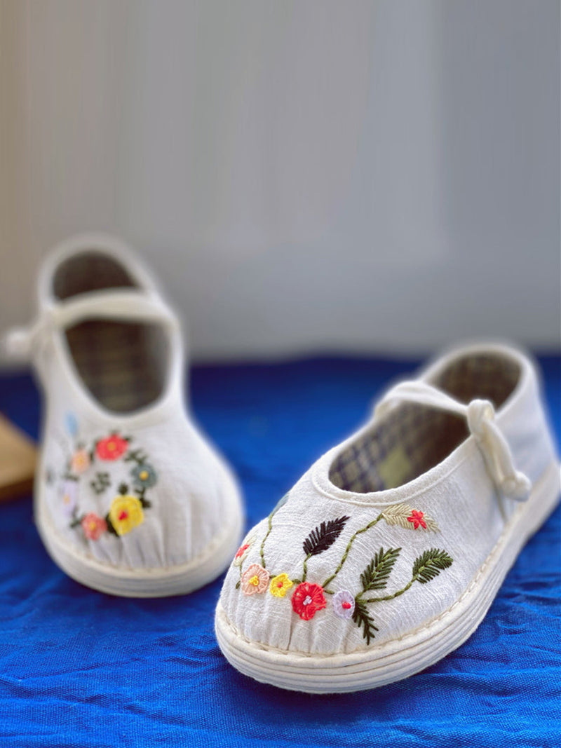 Summer Embrodery Cloth Shoes Rr1022