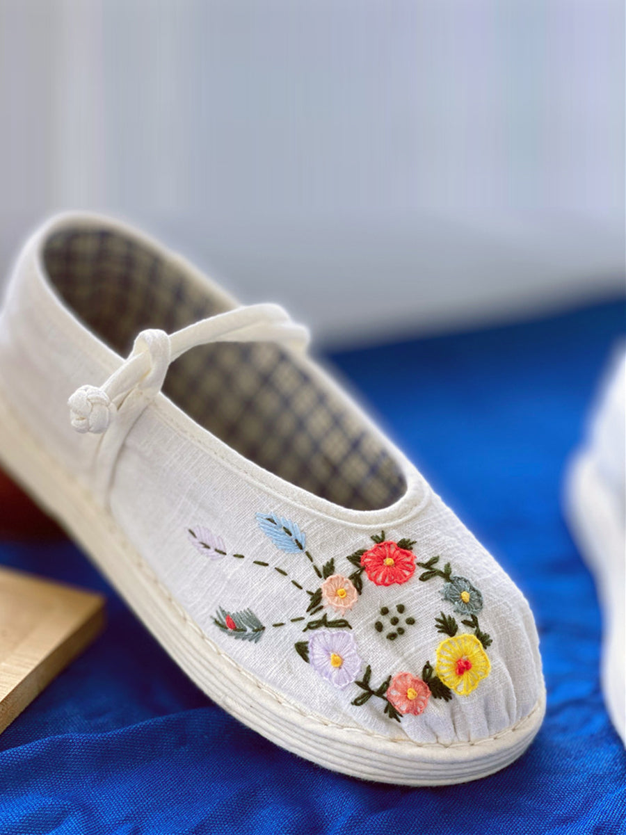 Summer Embrodery Cloth Shoes Rr1022
