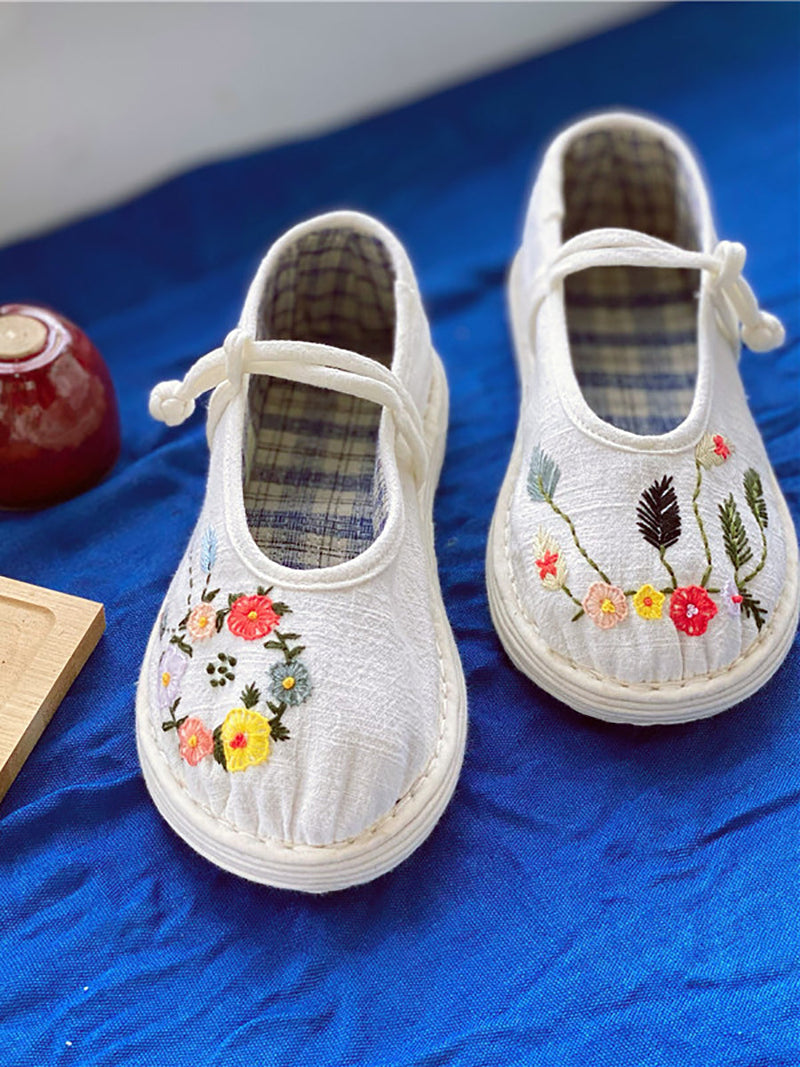 Summer Embrodery Cloth Shoes Rr1022