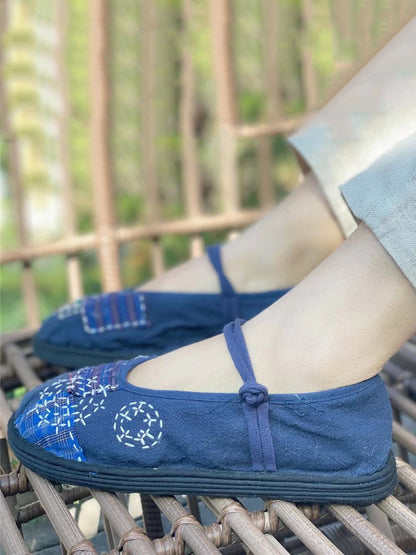 Summer Cloth Spliced Flat Shoes Rr1019