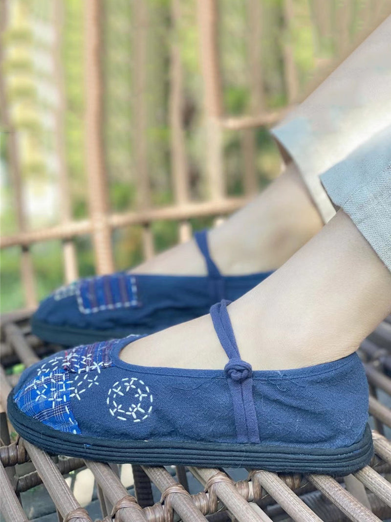 Summer Cloth Spliced Flat Shoes Rr1019