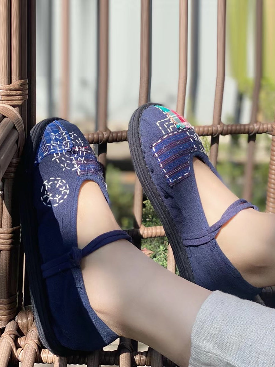 Summer Cloth Spliced Flat Shoes Rr1019