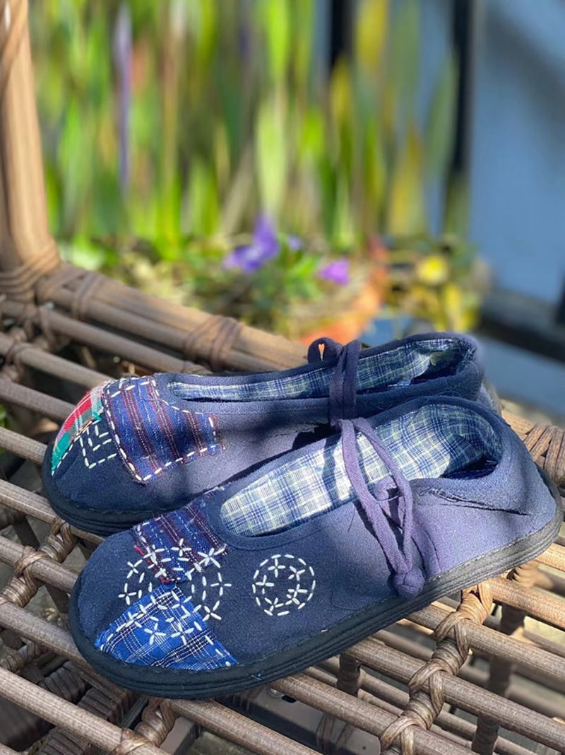 Summer Cloth Spliced Flat Shoes Rr1019