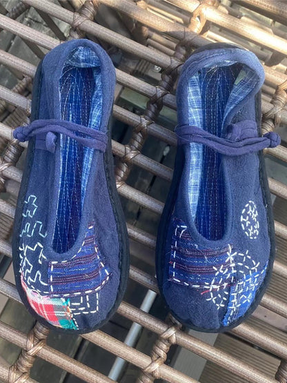 Summer Cloth Spliced Flat Shoes Rr1019