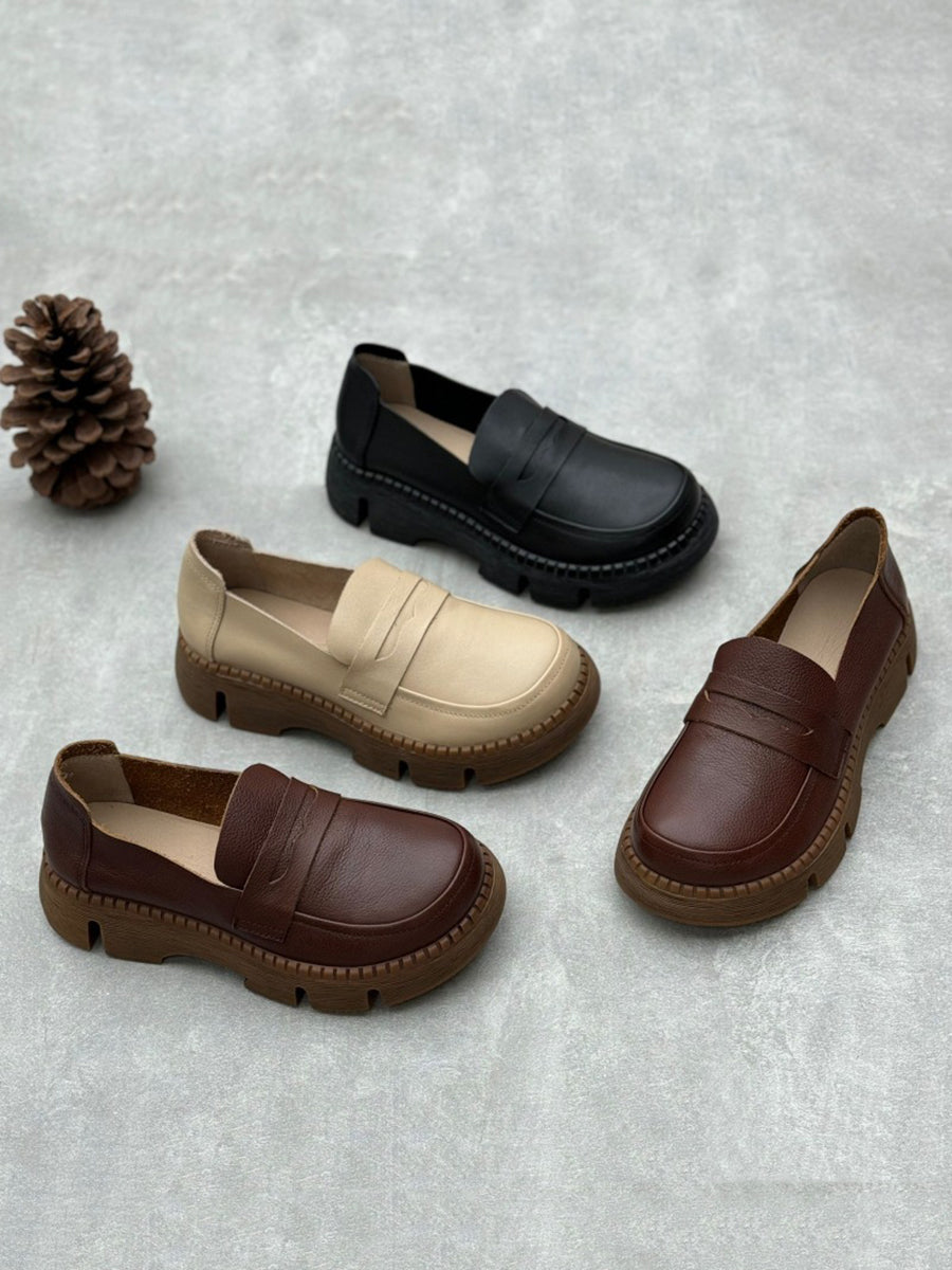 Summer Retro Platform Leather Shoes Rr1020