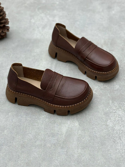 Summer Retro Platform Leather Shoes Rr1020