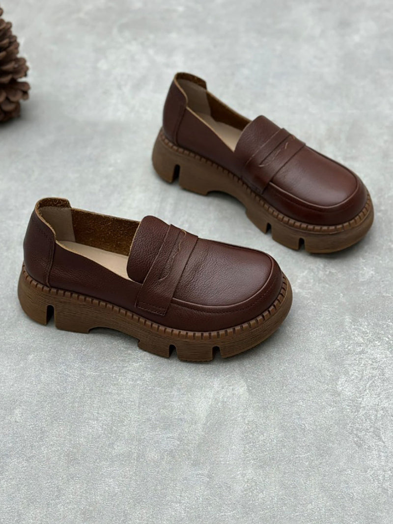 Summer Retro Platform Leather Shoes Rr1020