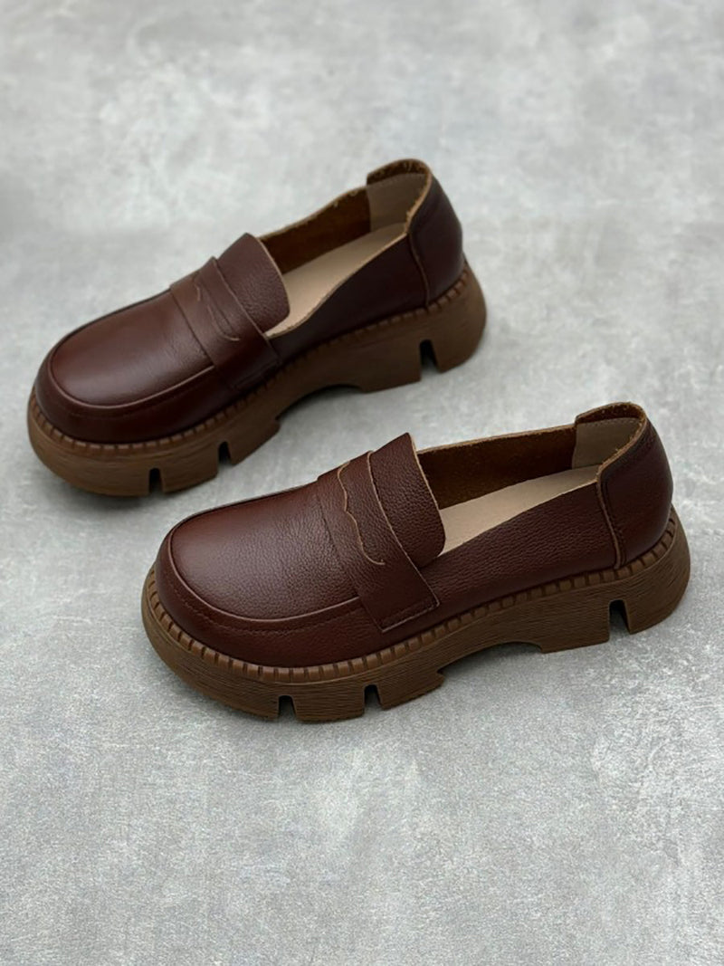 Summer Retro Platform Leather Shoes Rr1020