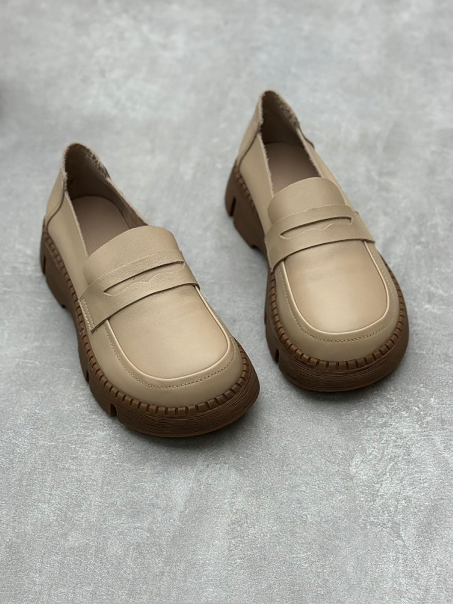 Summer Retro Platform Leather Shoes Rr1020