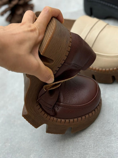 Summer Retro Platform Leather Shoes Rr1020