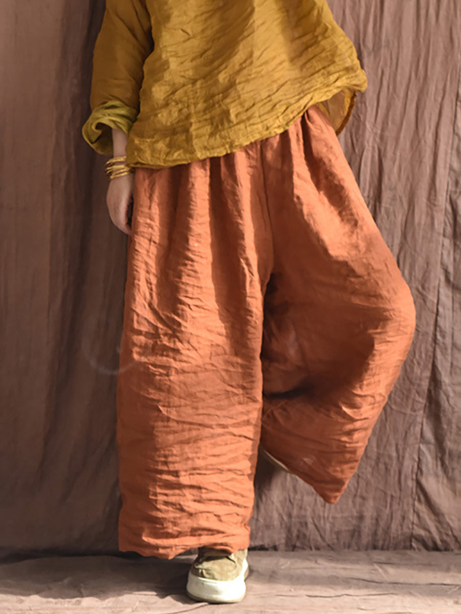 Summer Colorblock Loose Linen Pants Op1012