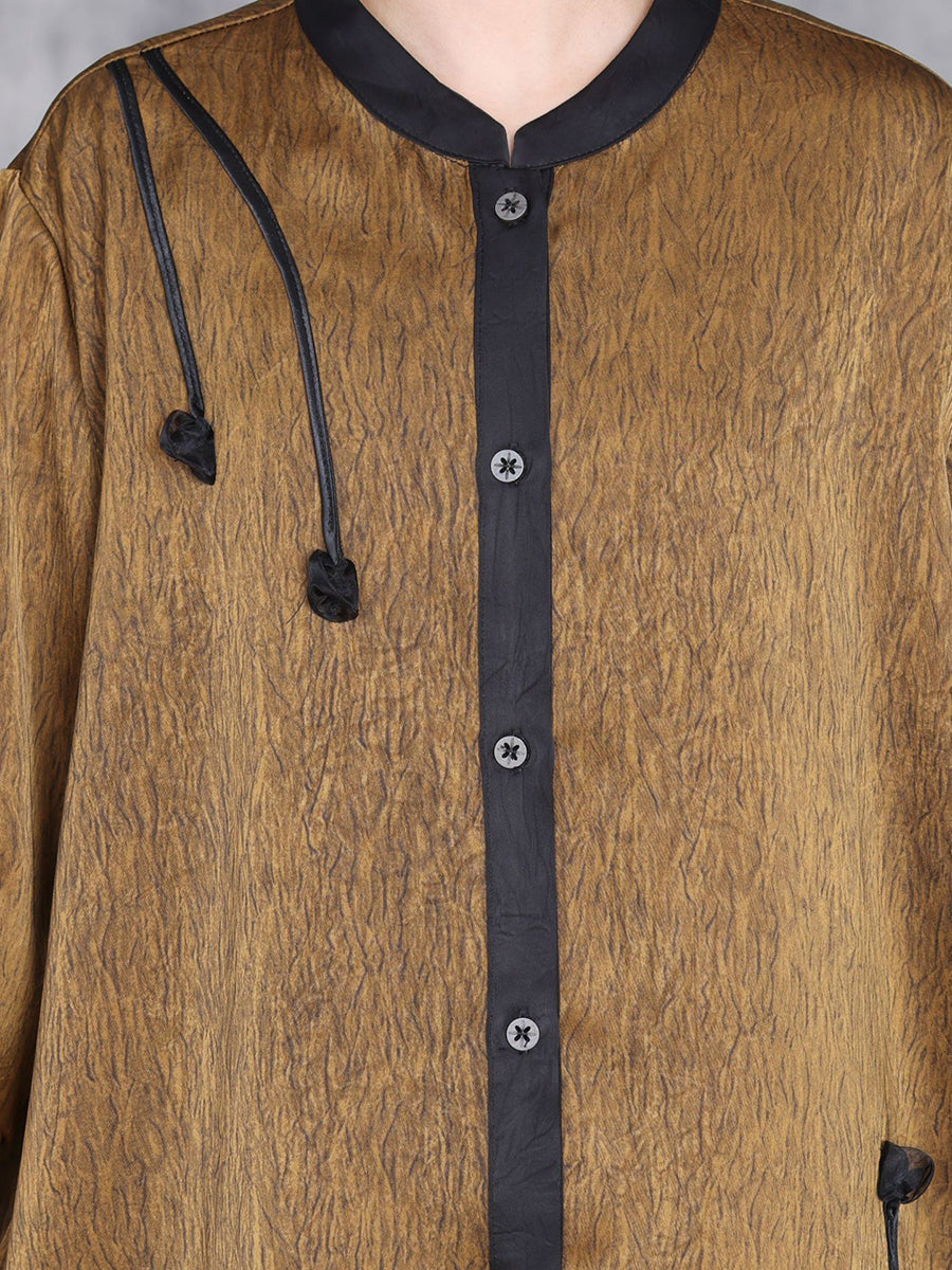 Summer Artsy Spliced Loose Button-up Shirt+pants Op1005