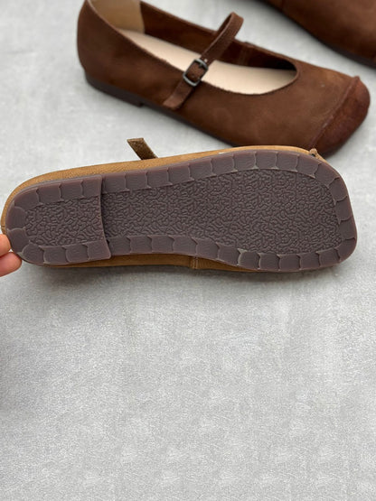 Summer Soft Leather Low Heel Shoes Oo1021