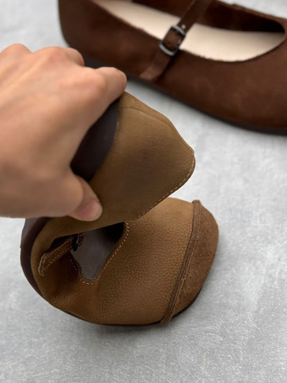 Summer Soft Leather Low Heel Shoes Oo1021