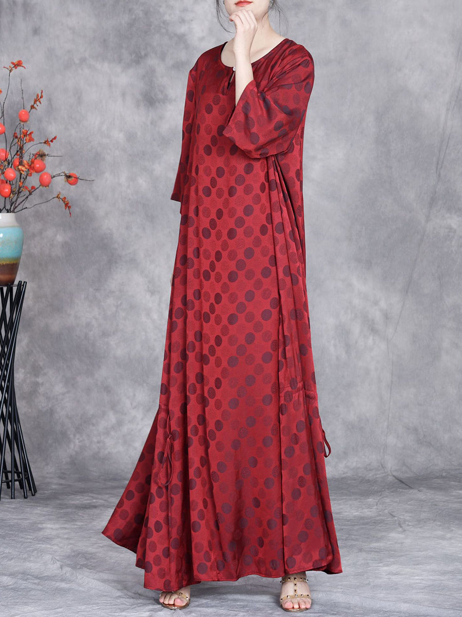 Summer Artsy Dot Irregular Strap Maxi Dress Op1030