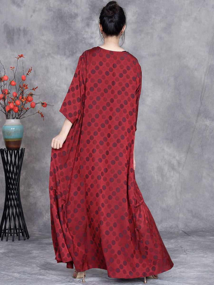 Summer Artsy Dot Irregular Strap Maxi Dress Op1030