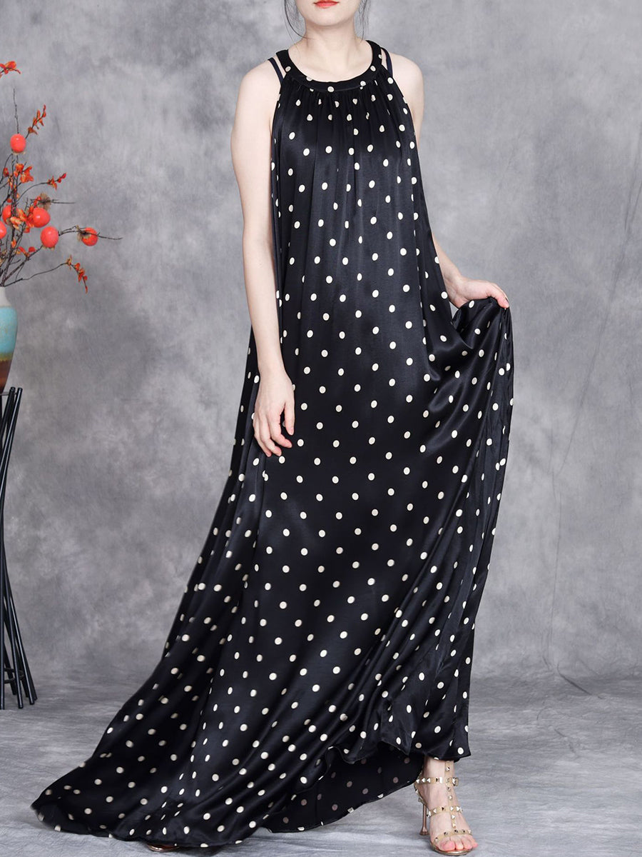 Summer Dot Loose Vest Maxi Dress Op1031