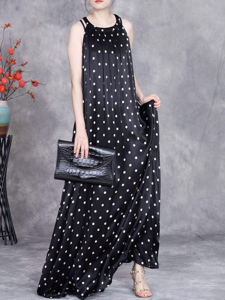 Summer Dot Loose Vest Maxi Dress Op1031