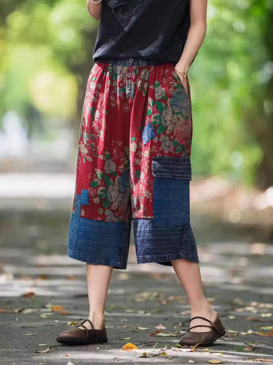Summer Spliced Mid-claf Pants Ii1037