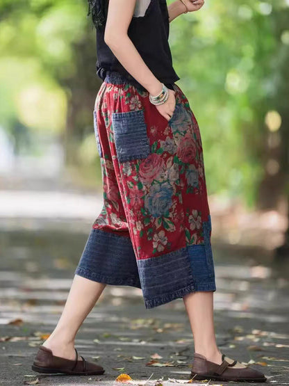 Summer Spliced Mid-claf Pants Ii1037