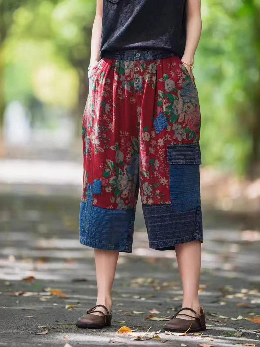 Summer Spliced Mid-claf Pants Ii1037