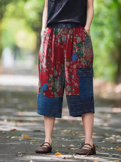 Summer Spliced Mid-claf Pants Ii1037