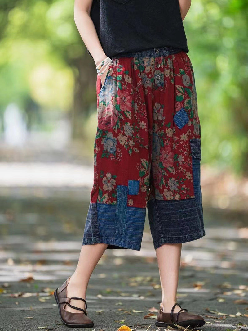 Summer Spliced Mid-claf Pants Ii1037