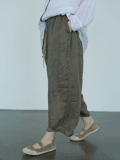 Summer Thin Ramie Harem Pants Ii1012
