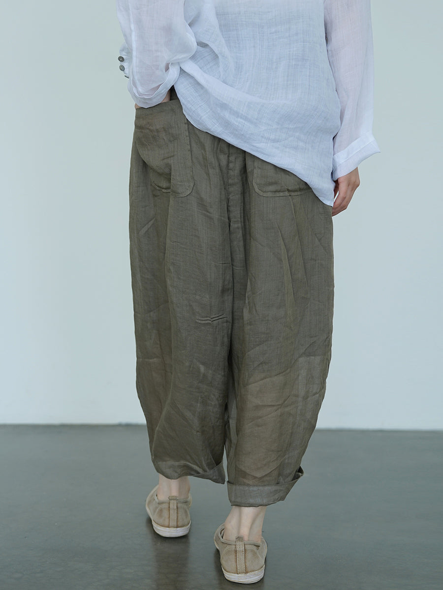 Summer Thin Ramie Harem Pants Ii1012