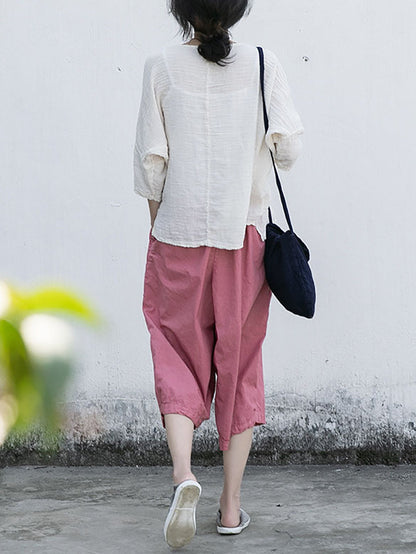 Summer Loose Cotton Pants Ii1027