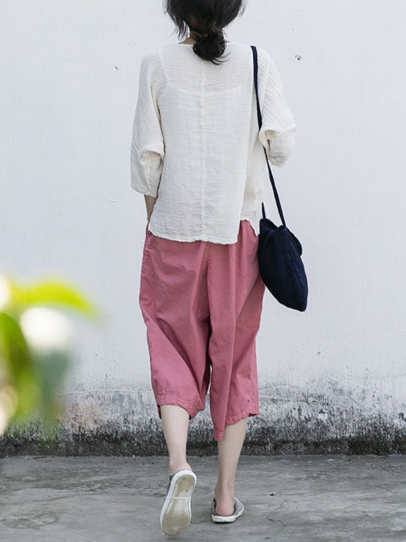 Summer Loose Cotton Pants Ii1027