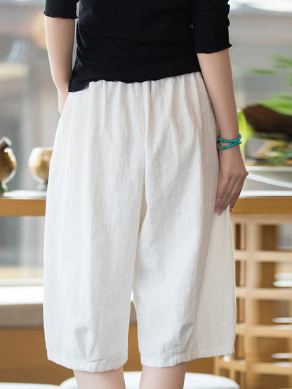 Summer Ramie Cotton Fifth Pants Hh032
