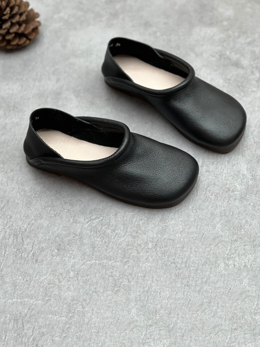 Summer Soft Leather Flat Shoes Hh022